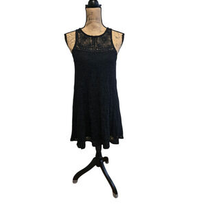 Free People black lace sleeveless dress with lining/slip, size xs